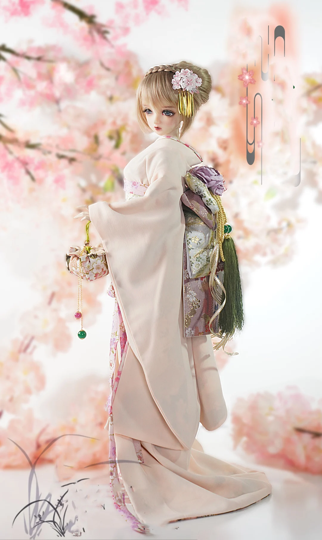1/6 1/4 1/3 Ancient Costume BJD Clothes Furisode Kimono Outfit For YOSD MSD SD13 Big Girl SSDF ID75 Uncle Doll Accessories C2186