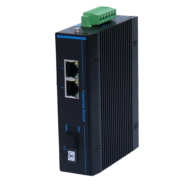 

Hot Selling Industrial SFP to RJ45 Ethernet Media Converter 10/100Mbps 2 Network Port 1 SFP DIN Rail Optical Fiber Transceiver