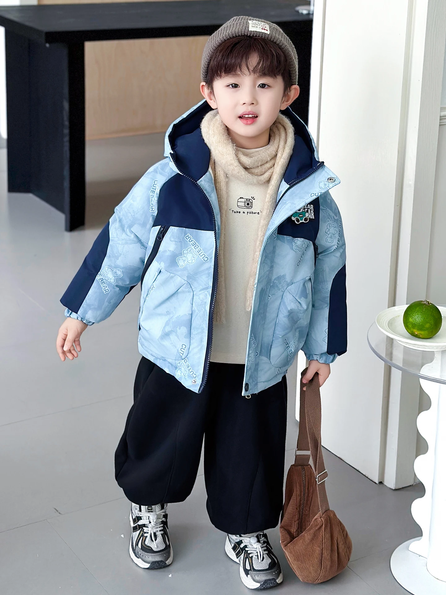 

Женская парка на подкладке Thiened Fce для мальчиков, зимняя хлопковая одежда для малышей, модная осенне-зимняя детская одежда Thiened...