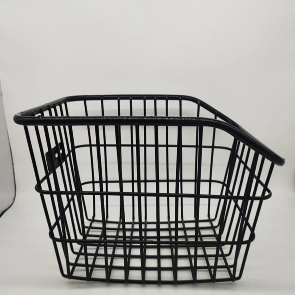 

Rear Bike Basket Detachable Container Black Sturdy Metal Cycling Basket Thickened Design Suitable Outdoor Long Life Easy Install
