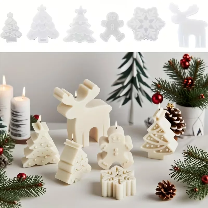 3-Piece Christmas-Themed Silicone Mold Set – Creative Molds for Handmade Christmas Gifts and Home Decor Ornaments