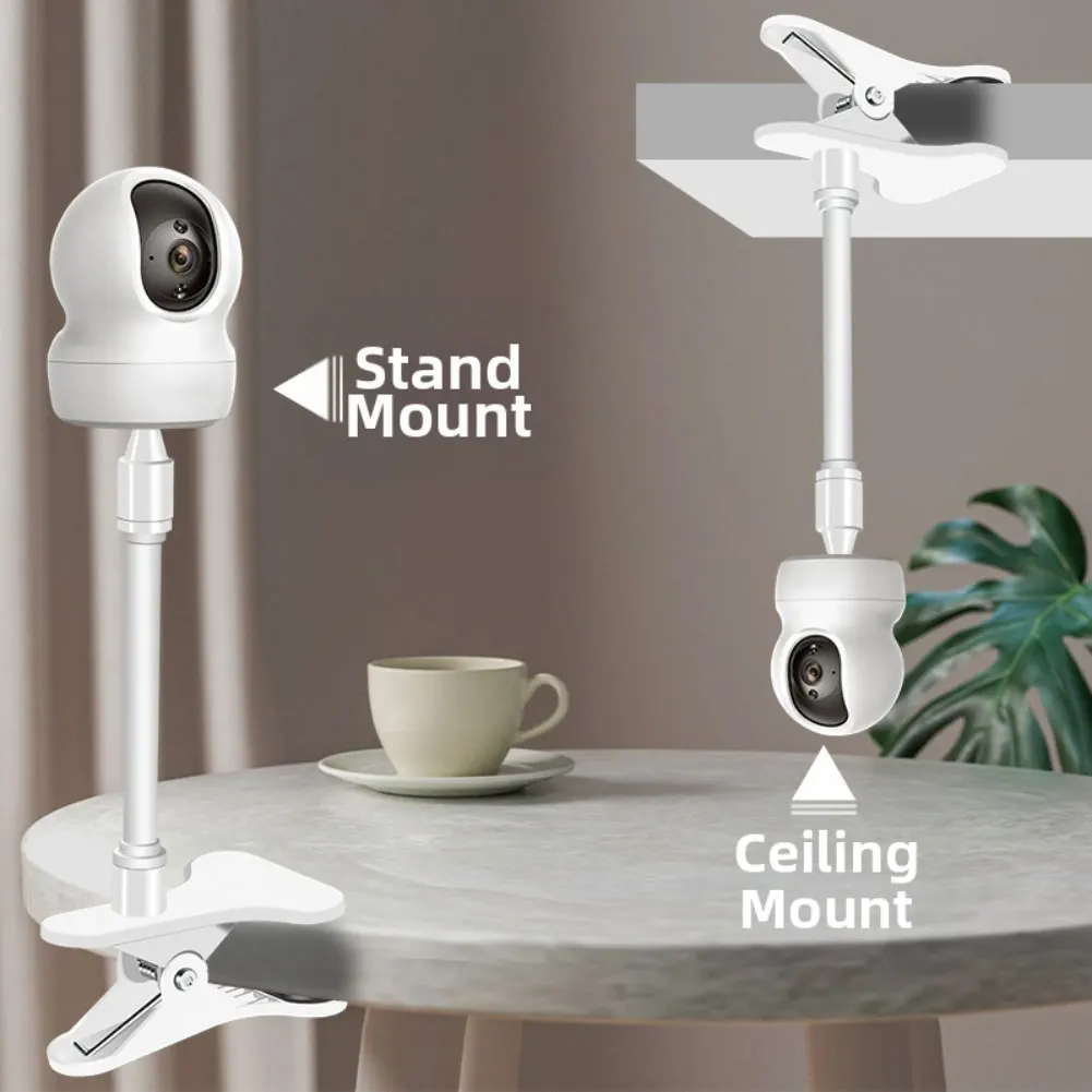 Flexible Clamp Mount Monitoring Bracket Adjustable Rod For TP-Link For Tapo C200/C210/C220/C201 No Drilling Clip Bracket