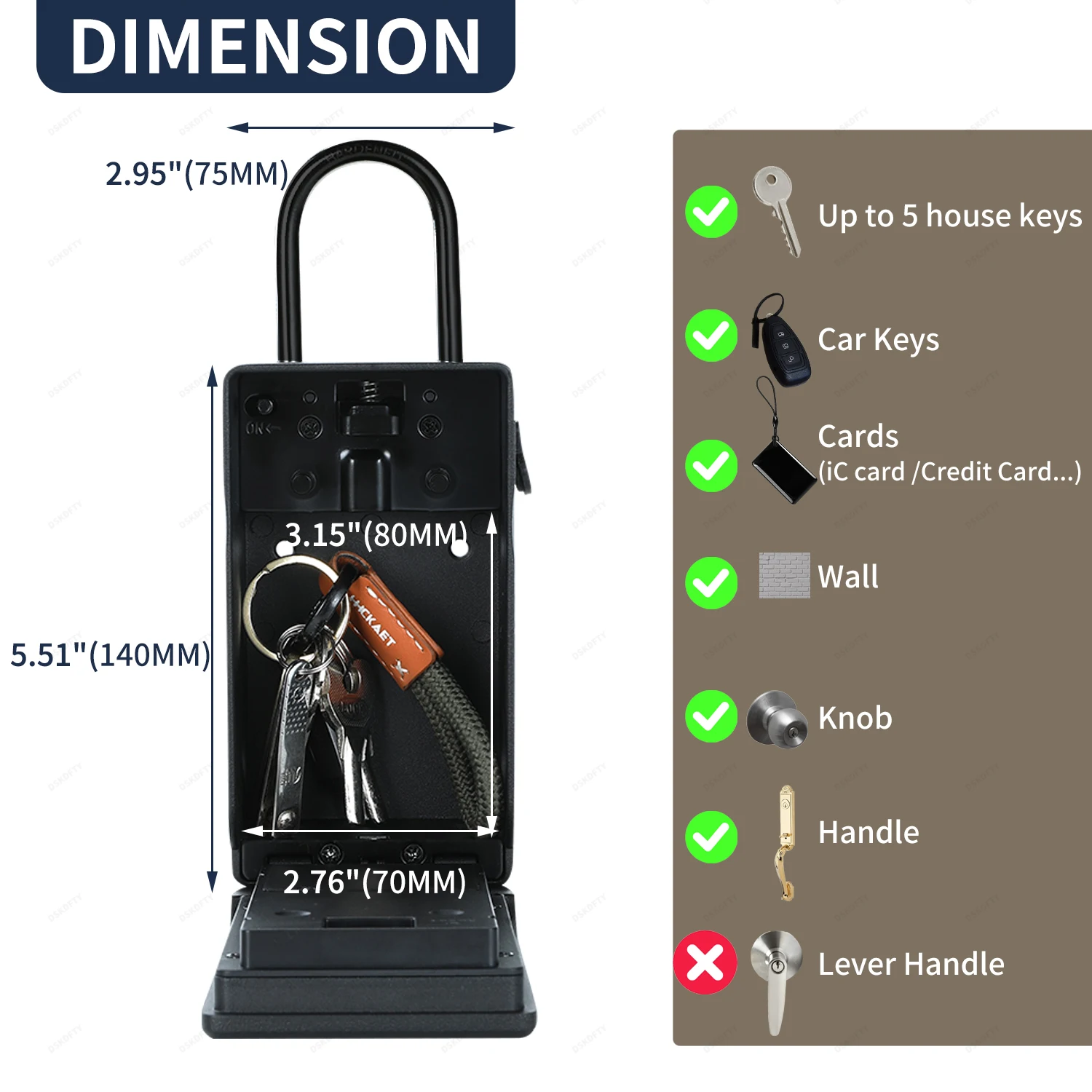 Waterproof Key Safe Box Smart Fingerprint Storage Secret Key Safety Box Tuya or TTlock App Bluetooth to WiFi Hub Unlock Padlock