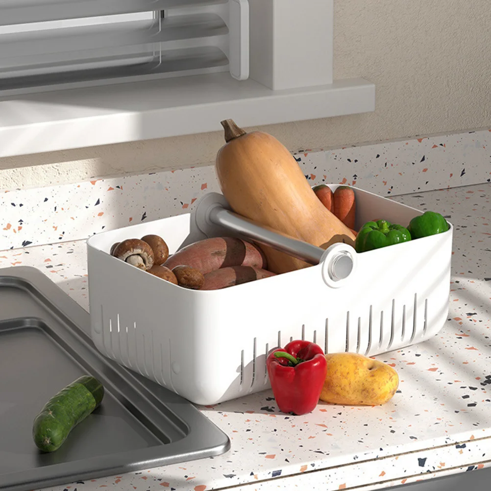 Cestas de almacenamiento de plástico portátiles, organizador plegable blanco para cocina, baño, dormitorio, armario, área de lavandería, almacenamiento para el hogar