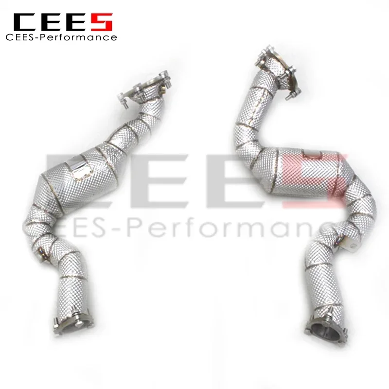 CEES Exhaust Downpipe For AUDI RS6 4.0T 2013-2018 Racing Car Exhaust System Stainless Steel High flow catted downpipe