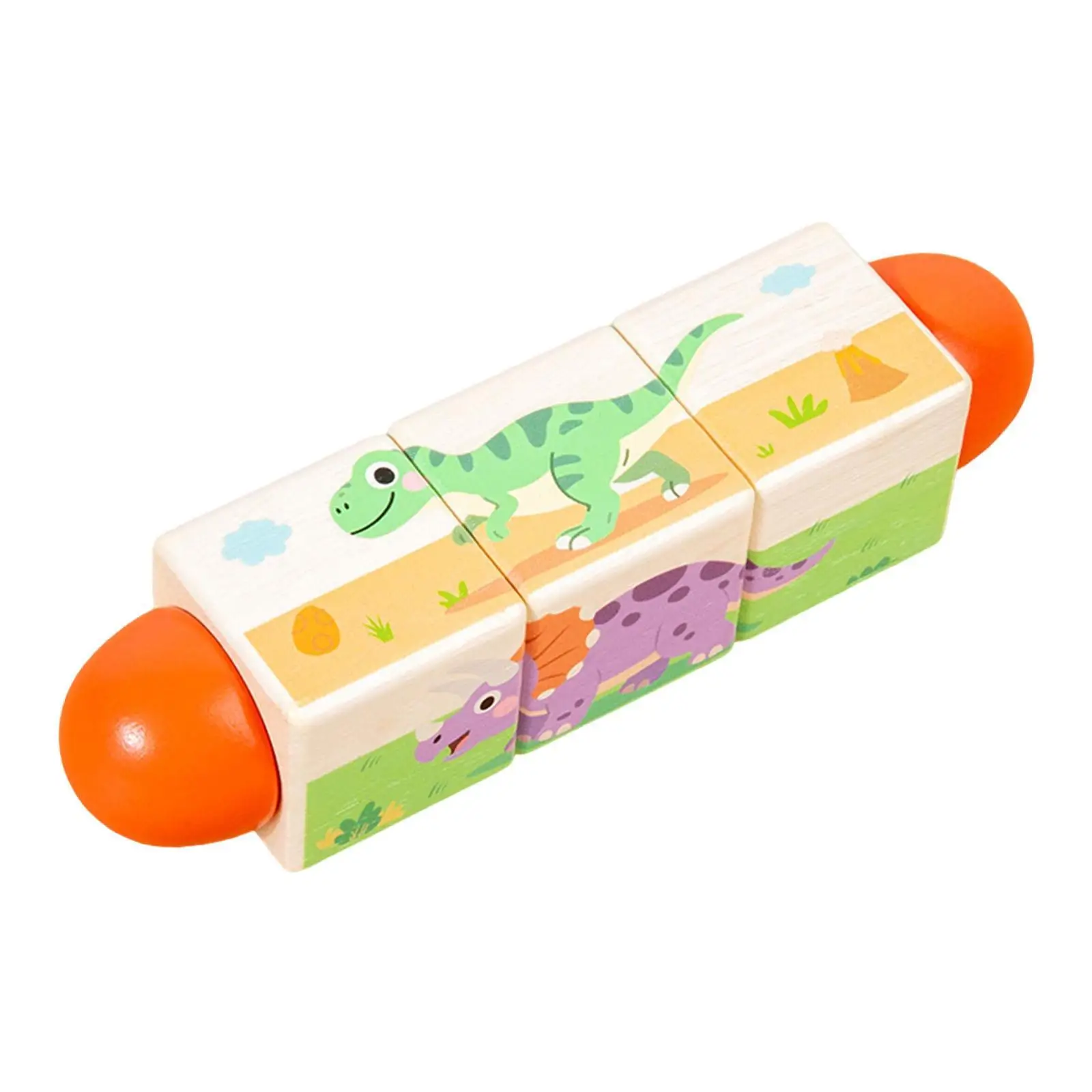 Spinning Blocks Dinosaur Themed Hand Eye Coordination Fine Motor Skill Learning Educational Toy for Boys Girls Kids Gifts