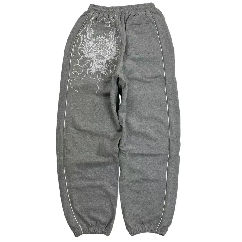 

Y2k Europe and the United States retro dragon embroidery men pants hip hop trend fashion straight pants casual loose sweatpants