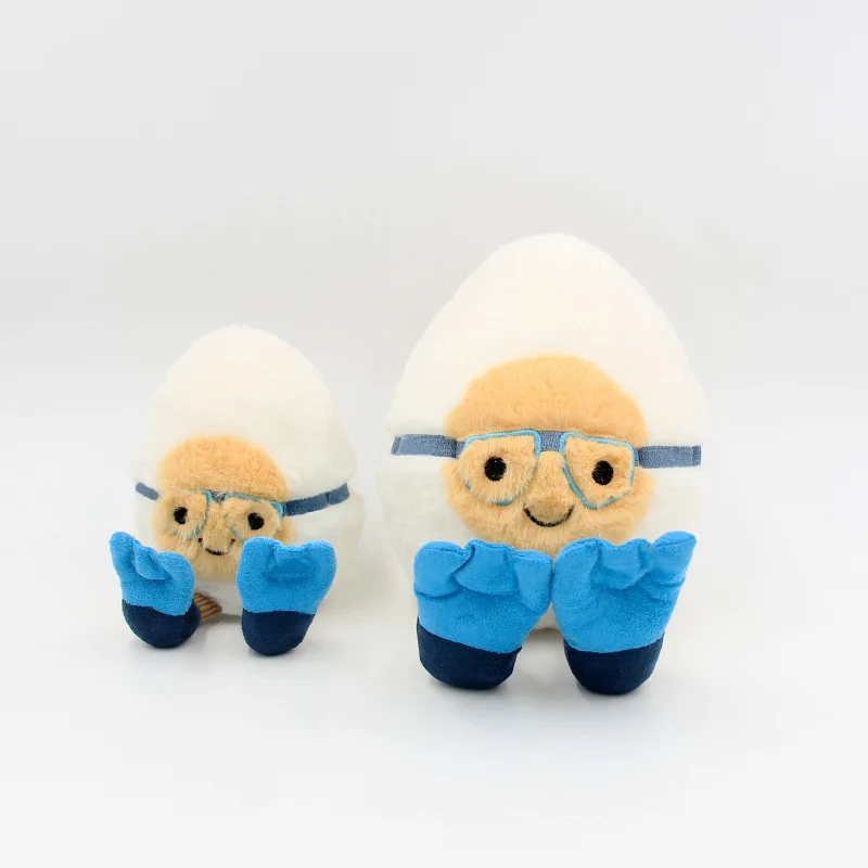 

Funny Diving Boiled Egg Plush Toy - Cute Egg Character Stuffed Doll Unique Gift Decor for Bedroom Desk Car