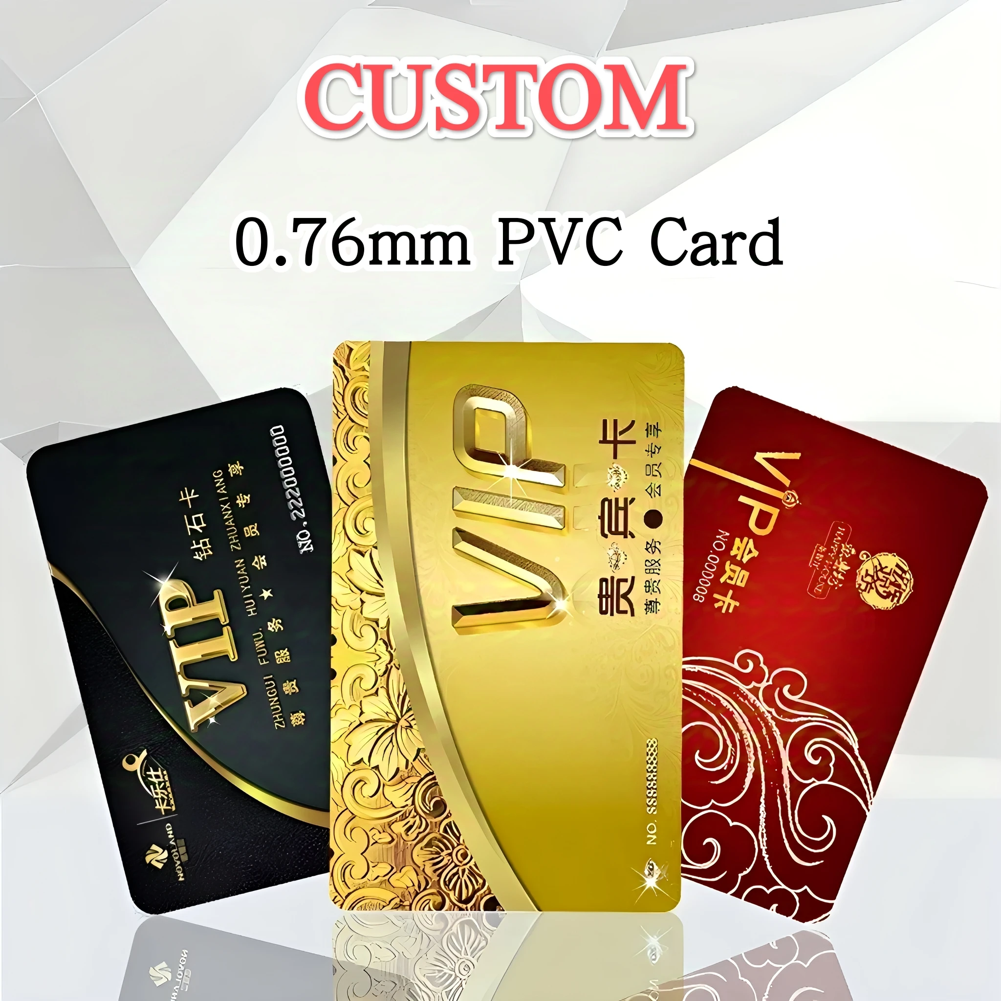 

Custom PVC Card 0.76mm Thick - Frosted Glossy Matte Finish Custom Plastic Membership Work Credit Game Breastpiece Cards