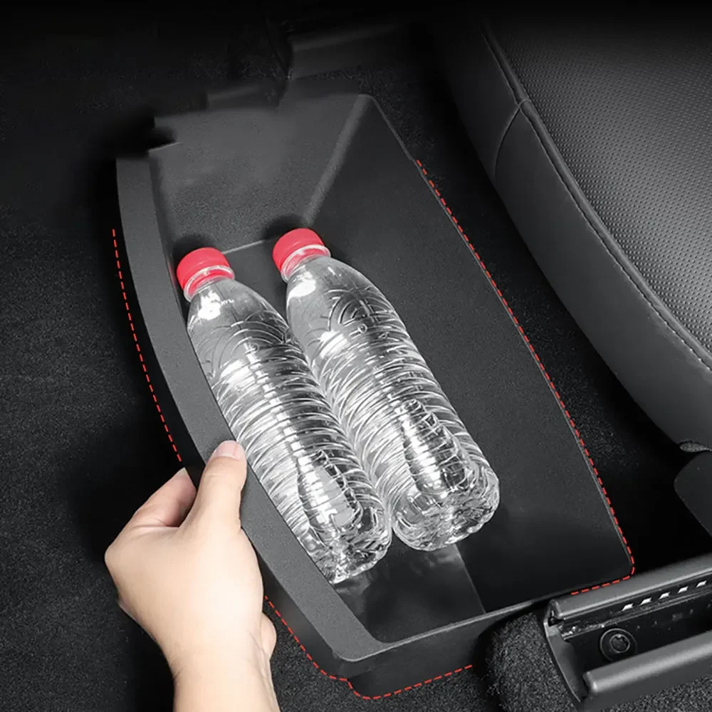 

Under seat Drawer For Tesla Model Y Juniper 2025 2026 Space Bins Chair Tray TPE Under Seat Storage Box Interior Accessories 1PC