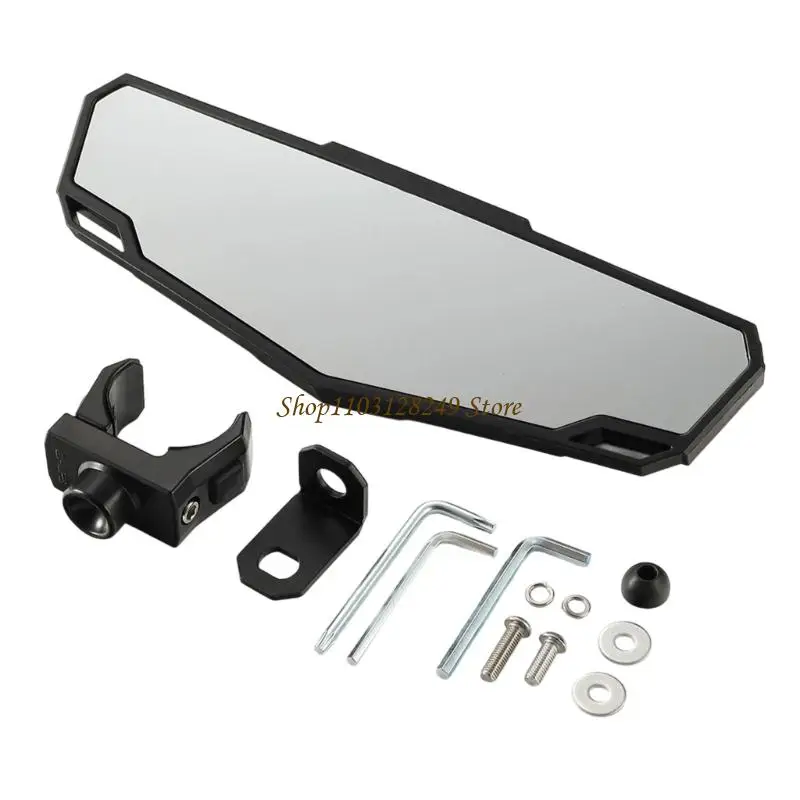 

N5KD Wide UTV Center Mirror With Anti Vibration Clamp 360 Degree Rotation Adjustment Fit for Enhanced Trail Visibility