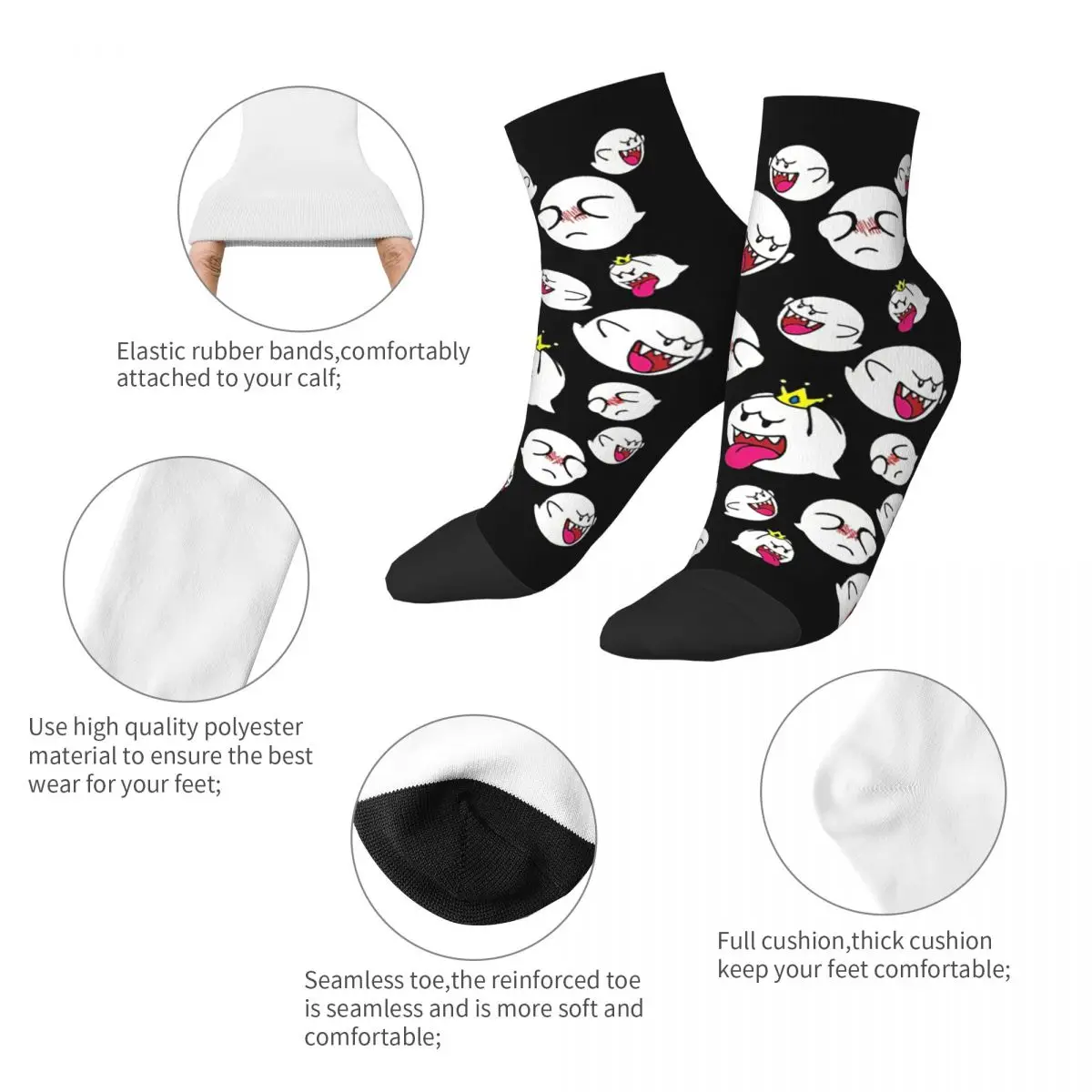 جوارب King Boo Socks Harajuku جوارب عالية الجودة لجميع المواسم إكسسوارات الجوارب لهدايا الرجل والمرأة