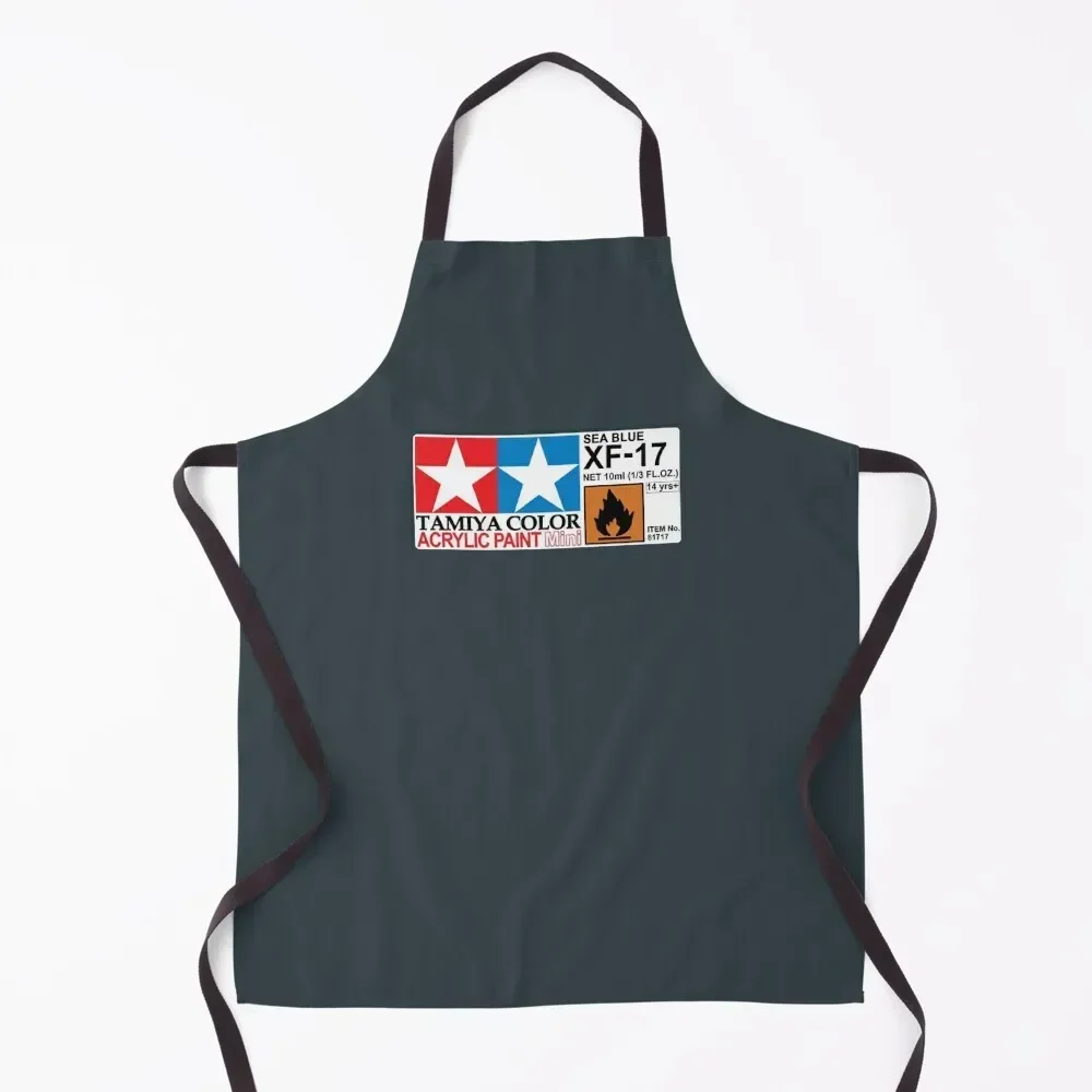 

Tamiya Acrylic Paint XF-17 Sea Blue Label Apron Customizable Woman Kitchen For Women japanese style Apron