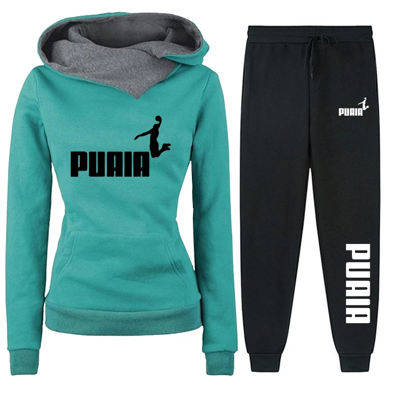 Lässiger Damen-Hoodie Trainingsanzug Bedruckte Sweatshirts Outdoor-Sportbekleidung Herbst Winter Mode Streetwear Einzeloberteil und Hose – Detail 5