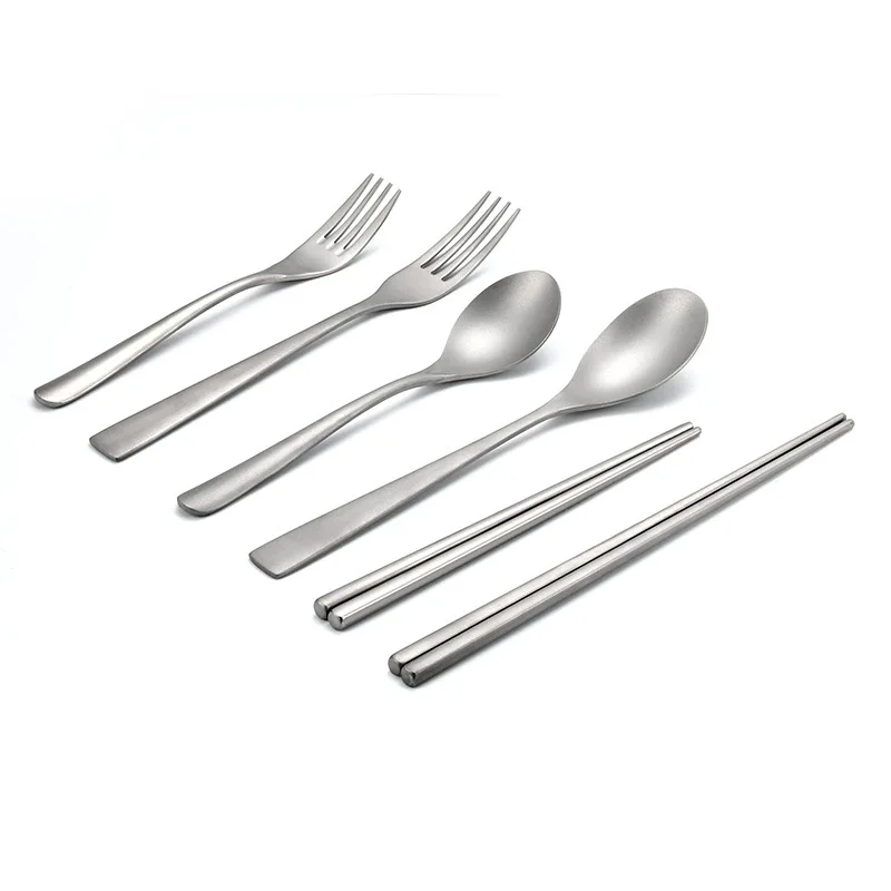 

3Pcs Ultralight Titanium Metal Tableware Spoon Cutlery Fork Chopsticks EDC Camping Tool Outdoor Picnic Accessories