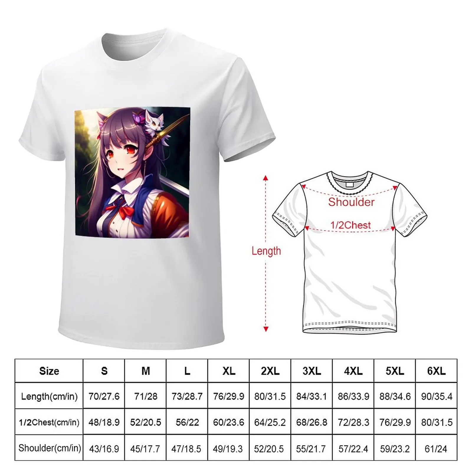 Anime Fantasy Schoolgirl AI Art T-Shirt boys whites quick drying t shirts for men graphic