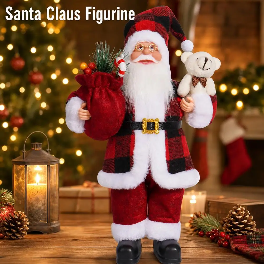 Riesige 30cm Weihnachtsmann-Plüschpuppe Weiche Weihnachtsdekoration Christbaumschmuck Party-Deko für Garten und Zuhause Neujahrsgeschenk – Detail 5