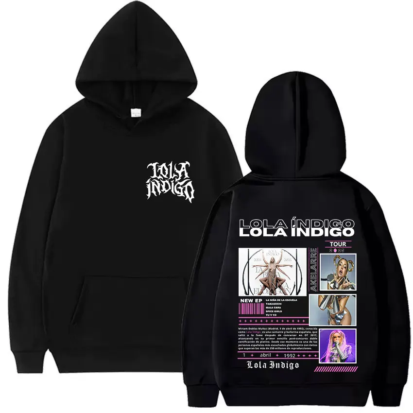 

Толстовка Singer Lola Tour Indigo 2025 Album Merch для мужчин и женщин, модная одежда в стиле Харадзюку, толстовка в стиле ретро, толстовка большого размера с длинными рукавами