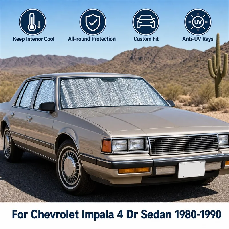 

For Chevrolet Impala 4 Dr Sedan 1980-1990 Full Set Car Window Sunshades UV Block Privacy Heat Insulated Foldable Car Curtain