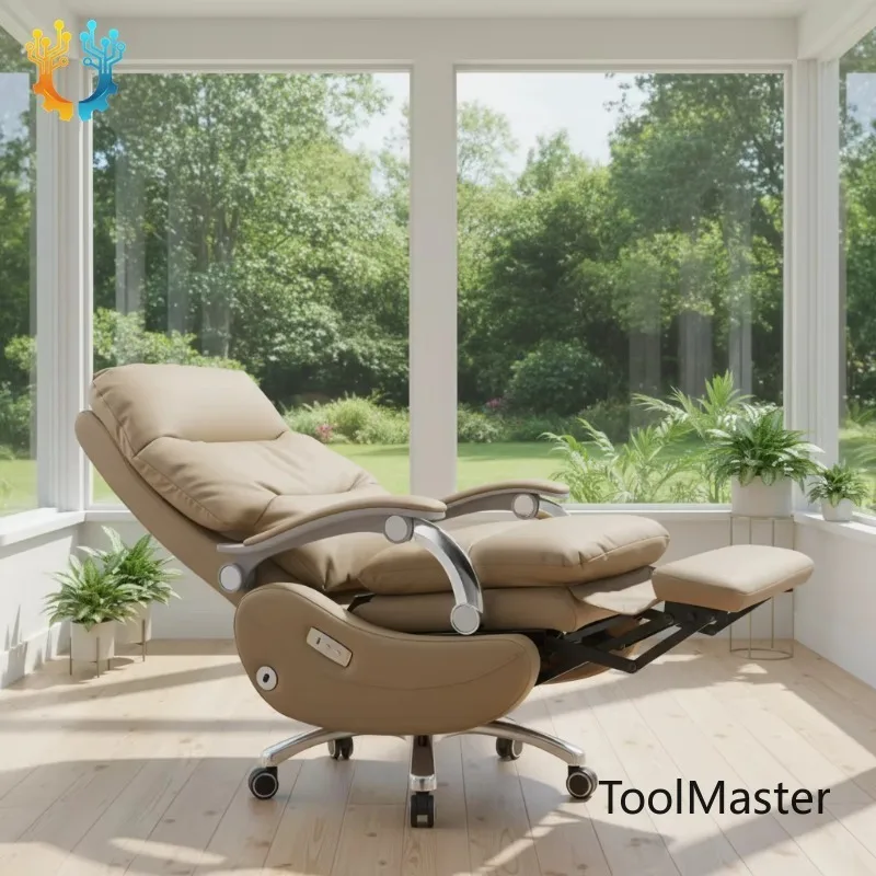 

[2026]2025 New Style Comfortable Leather Recliner Chair Modern Luxury Furniture Big Ceo Office Leather Chair With Footrest