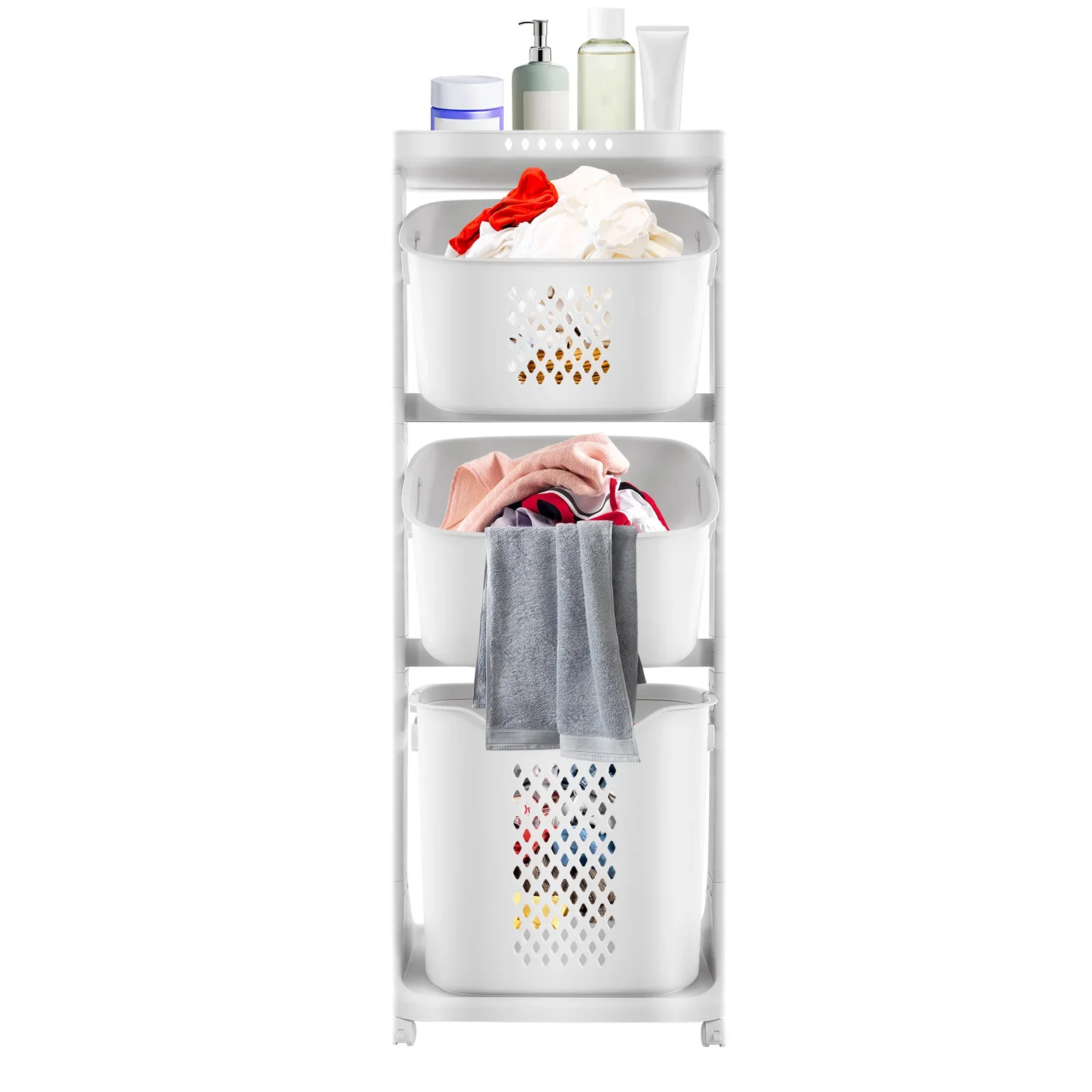 

Hanging Storage Baskets – Large Capacity, Space-Saving Design for Bathroom, Laundry Room, or Closet