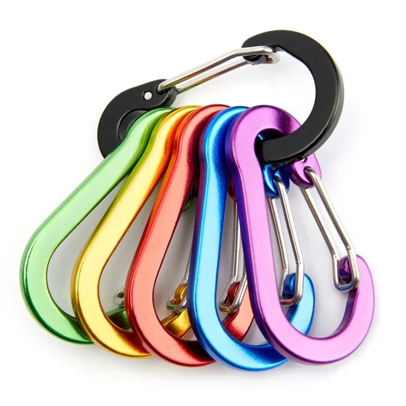 6/12pcs Outdoor Camping Multi Tool Mountaineering Buckle Steel Small Carabiner Clips Fishing Climbing Acessories Dropshipping