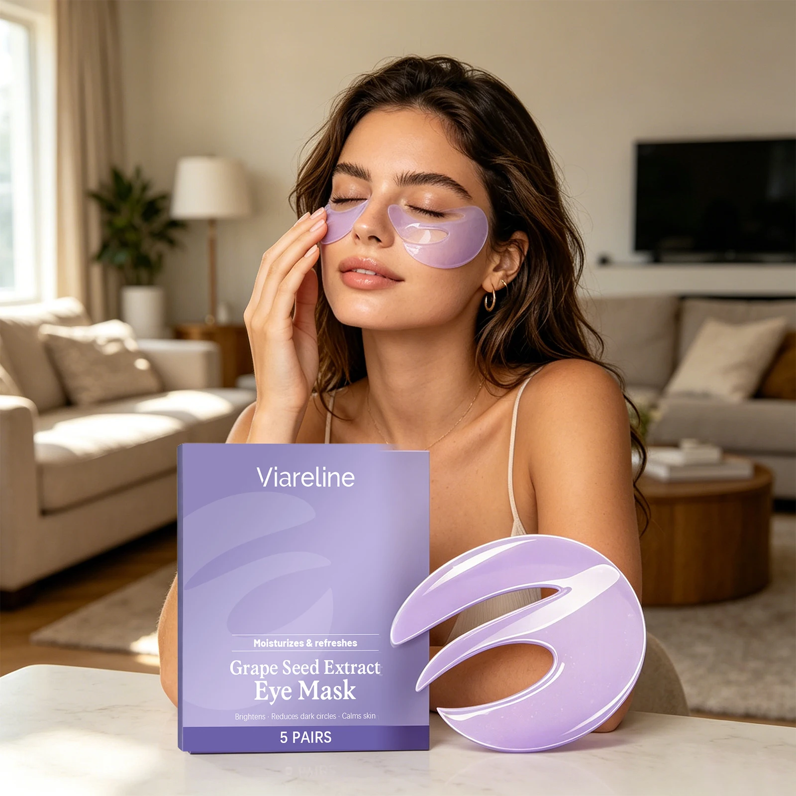 Hyaluronic Acid Moisturizing Lifting Eye Mask Tightening Anti Dark Circles Remove Eye Bags Relieve Eye Fatigue Repair Eye Mask