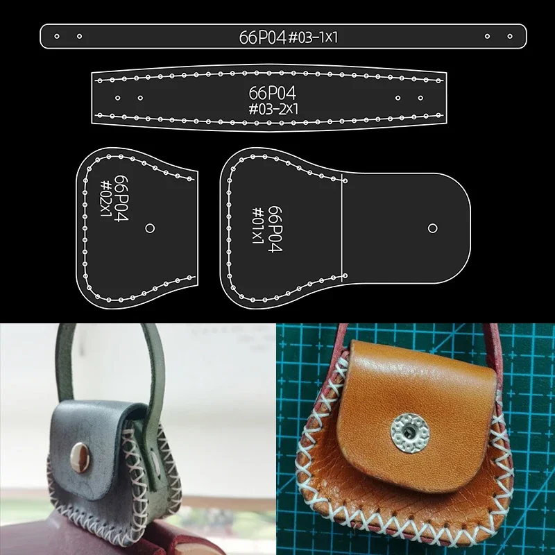 NUBECOM 4pcs/set Mini Handbag Making Molds Acrylic Templates DIY Leather Pattern Handmade Stencil Wallet Making Mold Accessories