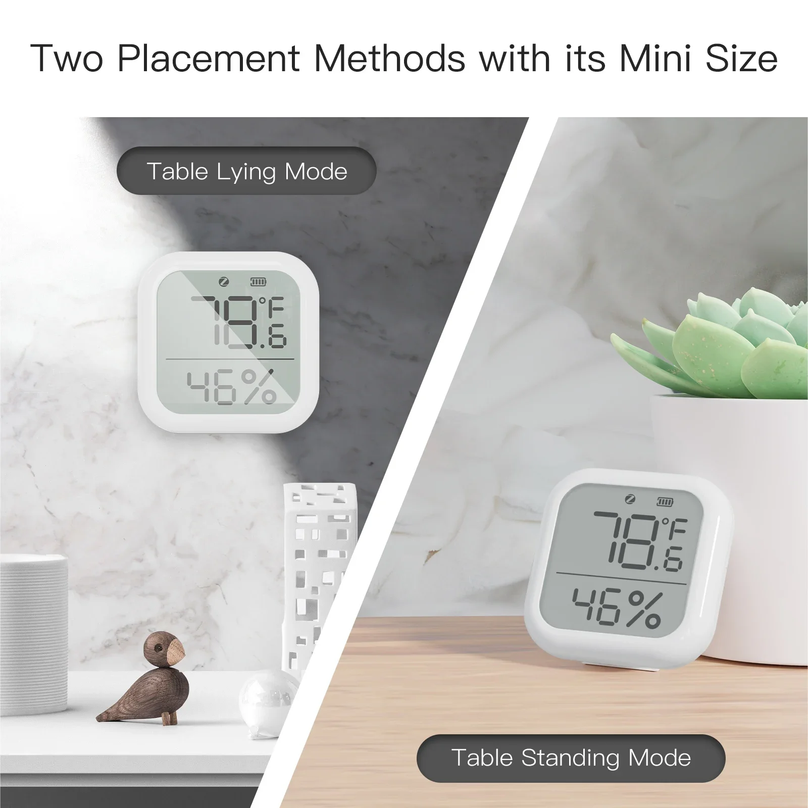 MOES Tuya ZigBee-Sensor inteligente de temperatura y humedad para el hogar, con pantalla LED, funciona con el asistente de Google y Tuya Zigbee Hub