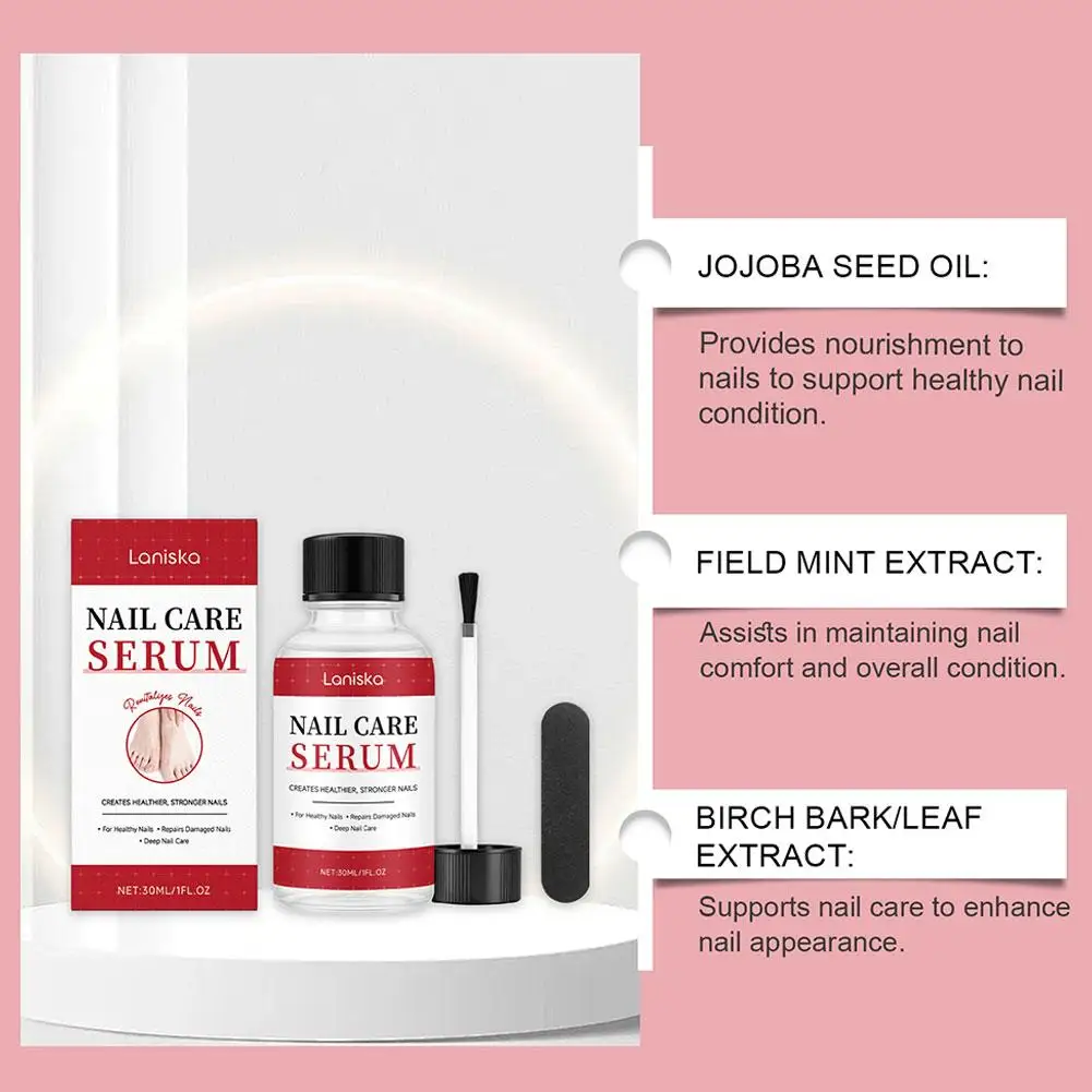 Laniska essência para cuidados com as unhas com ingredientes suaves, brilho, hidratante, superfície das unhas, essência diária para cuidados com as unhas, arte em unhas