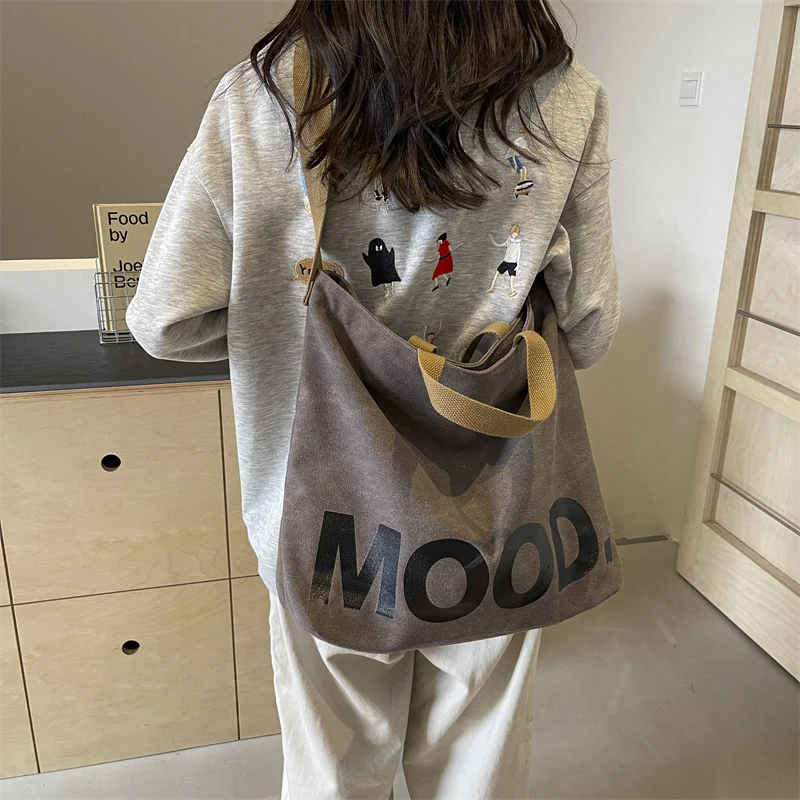 Large Capacity Canvas Crossbody Tote Bag Stylish and Durable Shoulder Bag with Multiple Compartments and Pockets