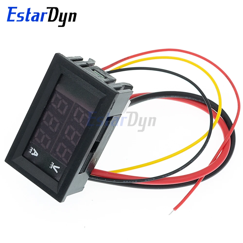 DC 0-100V 10A LED Digital Voltmeter Ammeter Dual Display Voltage Current Meter Red Blue Fine Adjustment for Car Battery Solar - view 3