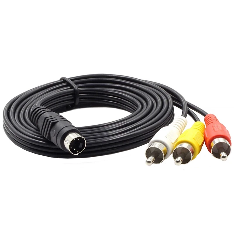 30cm 150cm Mini DIN 4-pinowe S-wideo męskie do 3 RCA męskie AV Audio wideo kabel Adapter DVD PC TV