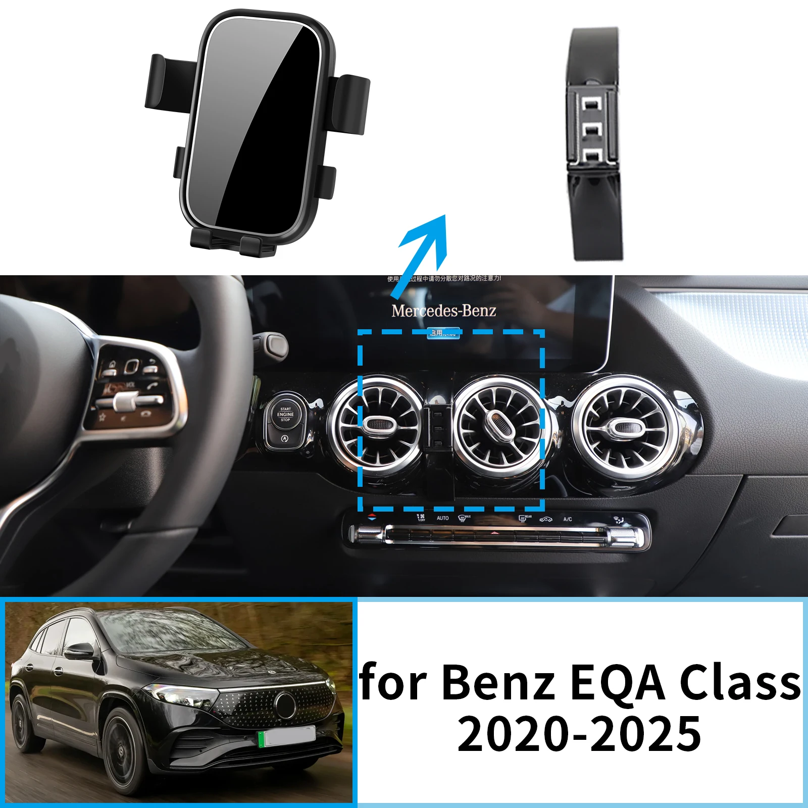 

Car Mobile Phone Holder for Mercedes-Benz EQA Class B GLA H234 2020~2025 Navigation Stand Auto GPS Bracket Accessories