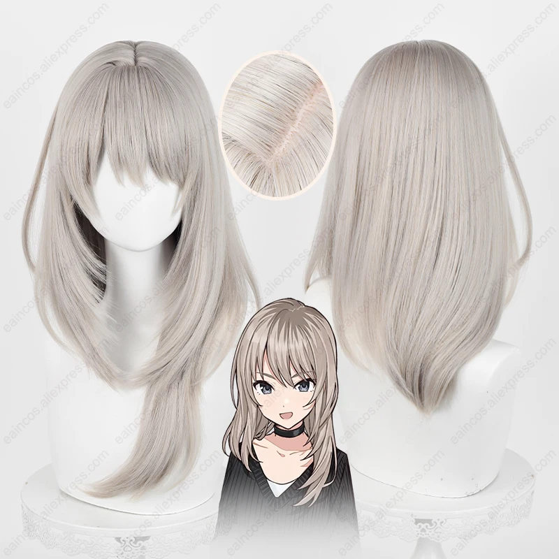 Anime Momoka Kawaragi Cosplay Wig 60cm Long Linen Wigs Heat Resistant Synthetic Hair