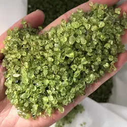 Green Peridot Chips Stone Natural Gemstone Quartz Crystal Healing Reiki Gem Home Decoration