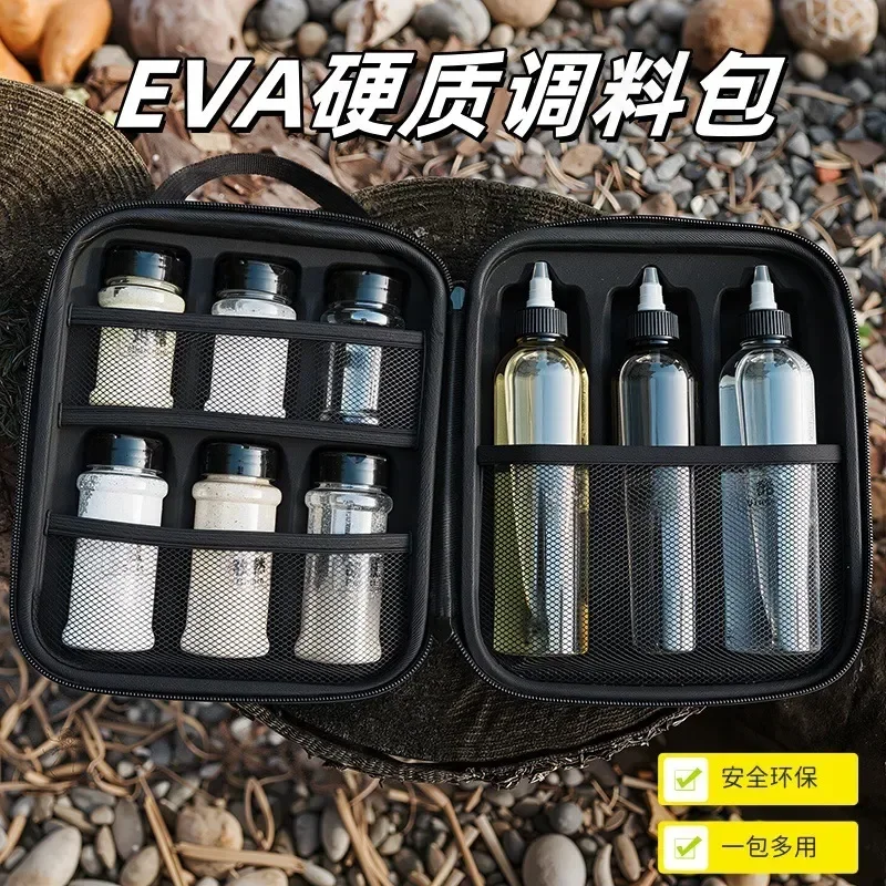Outdoor Portable Seasoning Bottle Set Camping Picnic BBQ Oil Dispenser Combo Storage Bag