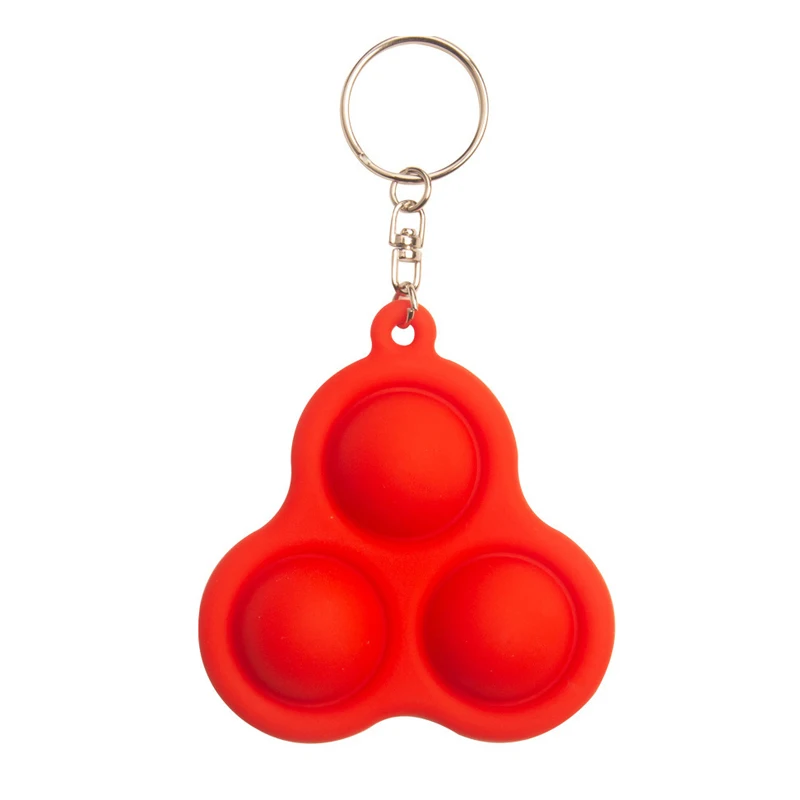 Silicone Push Bubbles Fidget Keychain Backpack Charm ADHD Anxiety Stress Reliever Squeeze Sensory Toys For Kids Boys Girls Gifts