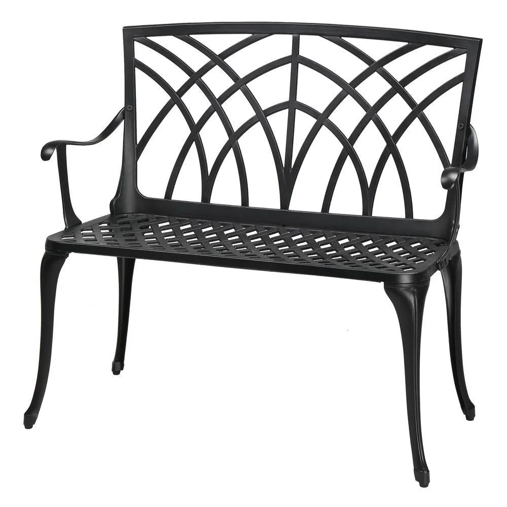 Aluminum Bench Garden Chair Porch Cast Conversation Patio for Outdoor Green