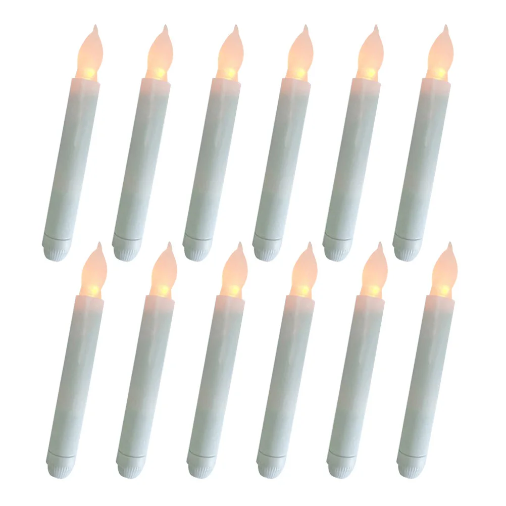 

12Pcs Flameless LED Candles Smokeless Glowing Slim Design Warm Light for Living Room Bedroom Decor LED Lights