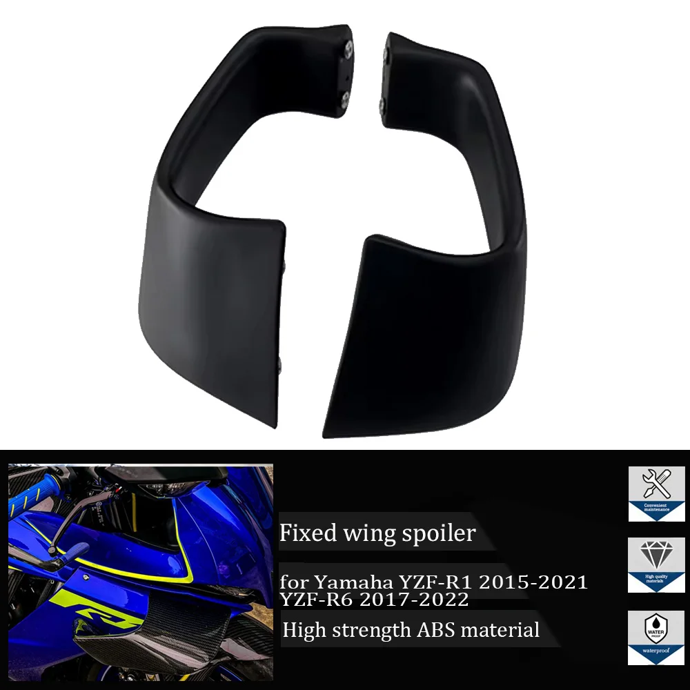 

Для Yamaha YZF-R1 2015-2023 YZF-R6 2017-2023 мотоциклетный аэродинамический спойлер с фиксированным крылом, боковое крылышко, крыло лобового стекла, крыло элерона