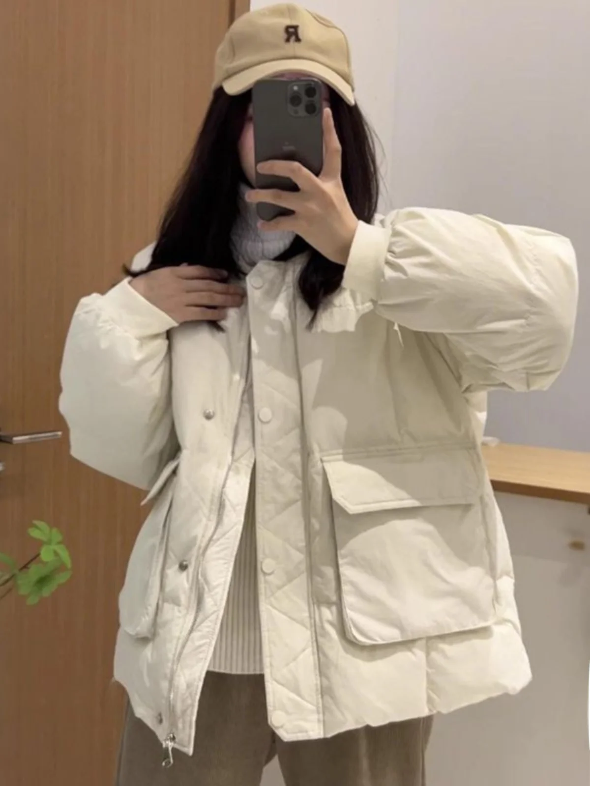 

Модная женская зимняя куртка из хлопка с круглым вырезом, новинка 2024 года, повседневная универсальная верхняя одежда в корейском стиле, удобная