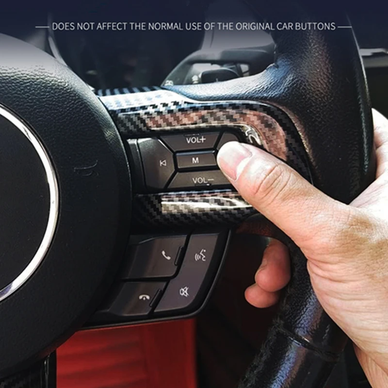 Carbon Faser Auto Innen Lenkrad Abdeckung Trim Rahmen Fit Aufkleber Für Ford Mustang 2015 2016 2017 2018 - 2023 zubehör – Detail 7