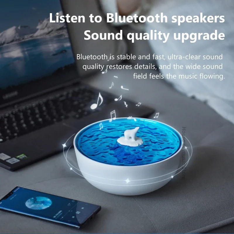 Portable Vintage Sleep Aid Bluetooth Speaker 360 Surround Sound Subwoofer With LED Nightlight Aromatherapy White Noise Speakers