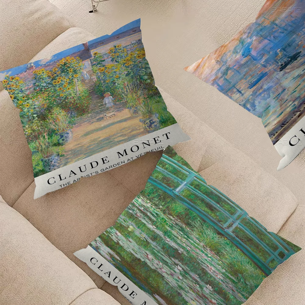 

Claude Monet Abstract Retro Cushion Cover 30x50 Polyester Sofa Cushions Decorative Throw Pillows Home Decoration Pillowcover