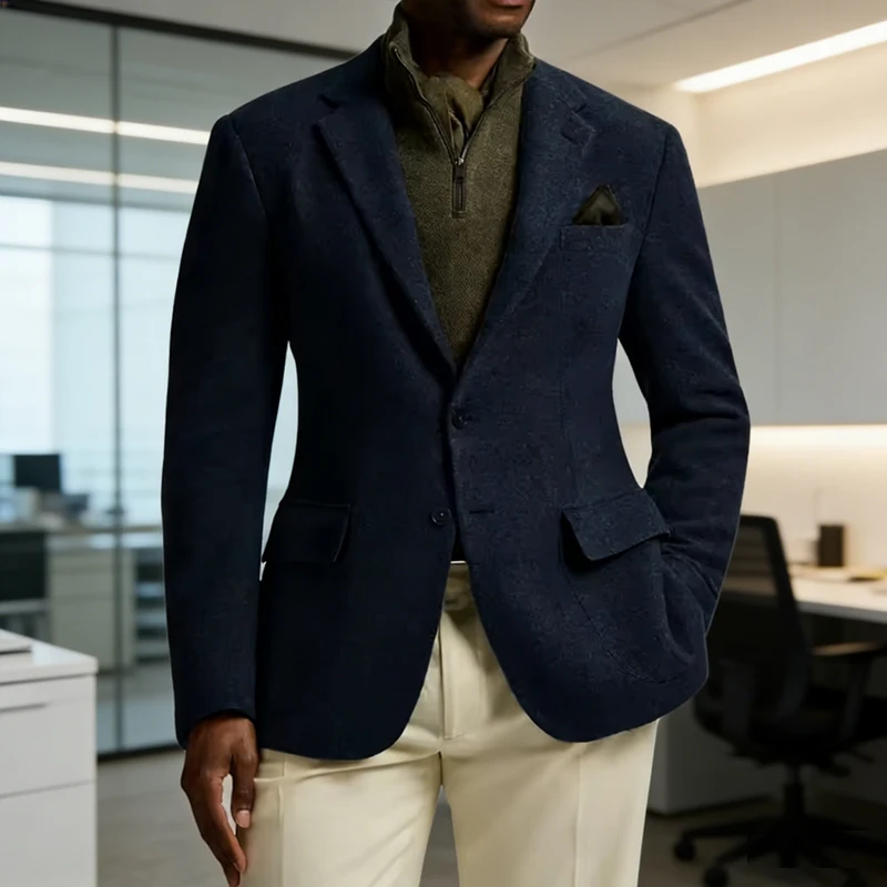 

Men's Jacket New in Jackets for Man Wool Fabric High Quality Luxury Men's Suit Notched Lapel Business Casual Slim Fit Fashion