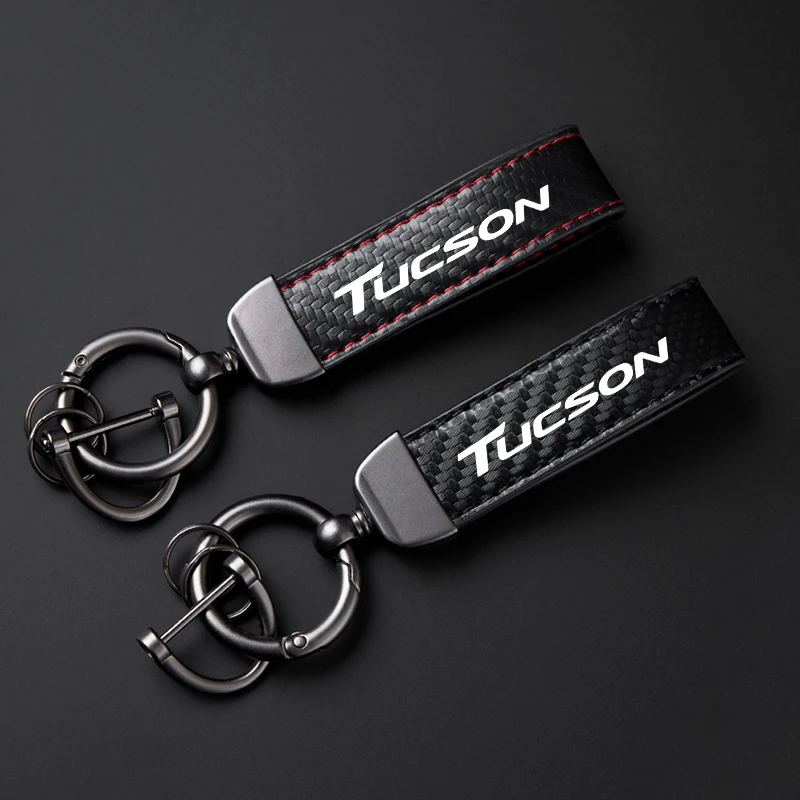 PU Leather Car Keychain Key Ring Pendant Strap For Hyundai Tucson Nx4 ix JM TL 2008 2016 2017 2019 2020 2022 2023 2024