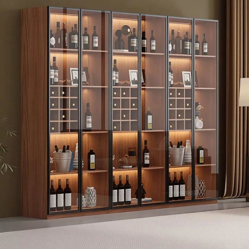 Modern Wood Bar Cabinet Shelves Storage Whiskey Vino Nordic Decoration Wine Cabinet Designer Display Estante Trendy Furniture