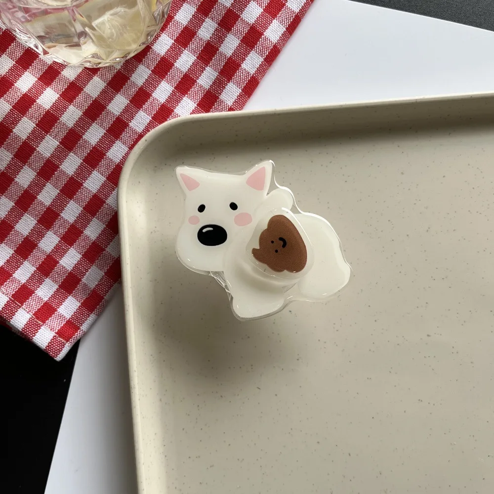 الكرتون الحيوان حامل هاتف المحمول متعة جرو حامل هاتف المحمول الخلفي ملصق قابل للسحب المحمولة دعم مشاهدة سطح المكتب