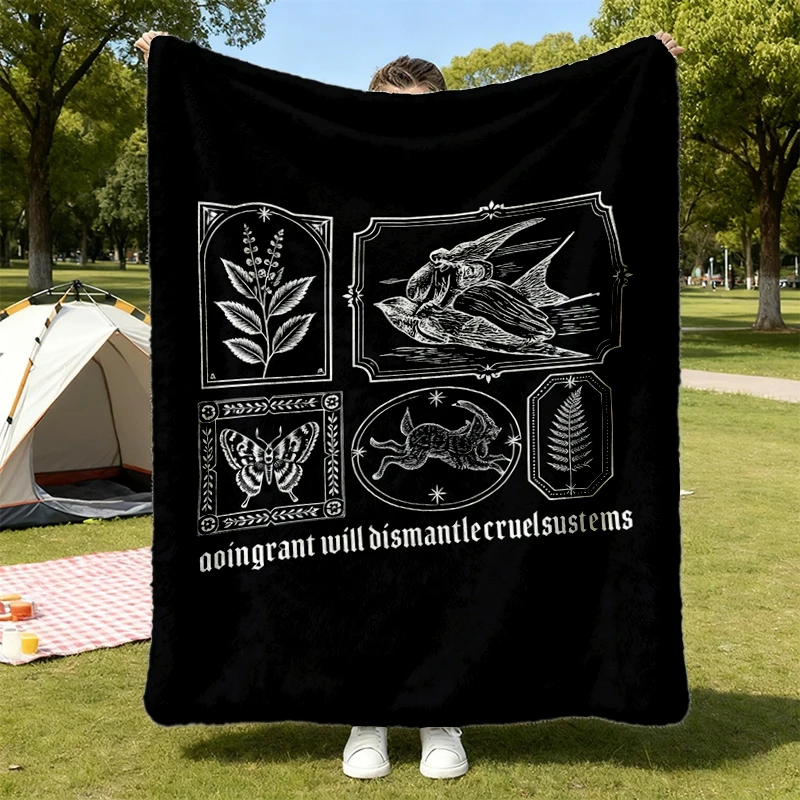 Loving Rage Will Dismantle Cruel Systems Cozy Blanket: Comfort Feminist Rage Flannel Throw